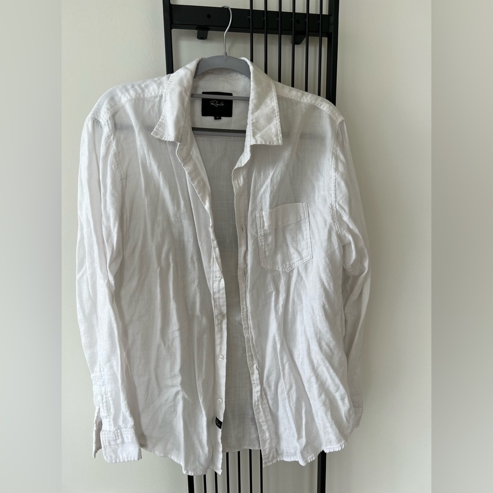 Rails White Casual Button-Down Shirt